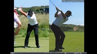 Jon Rahm golf swing  Long Iron faceon amp downtheline July 2017 [upl. by Ennove]