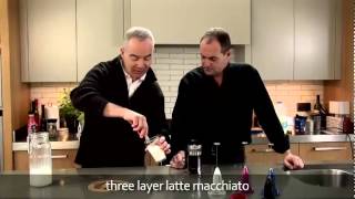 aerolatte  milk frother makes three layer caffè latte macchiato [upl. by Mendez]