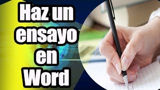 Como hacer un ensayo en word [upl. by Hampton]