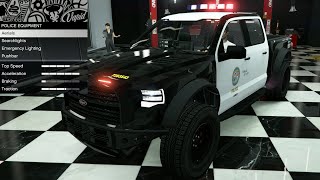 GTA 5  DLC Vehicle Customization  Vapid Caracara Pursuit Ford Raptor Police Car [upl. by Akcimahs]