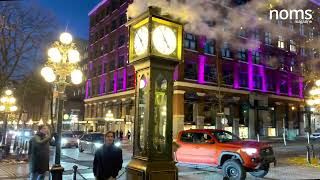 Gastown Vancouver Night Time Walking 4K [upl. by Ateiram761]