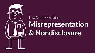 Misrepresentation and Nondisclosure  Contracts  Defenses amp Excuses [upl. by Salsbury]