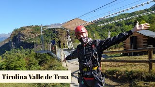 TIROLINA VALLE DE TENA  Hoz de Jaca HUESCA [upl. by Neirrad644]