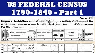 US Census Records 17901840 Part 1 of 3 How to Research Your Family Tree [upl. by Trimble]