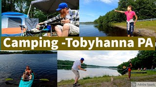 Tent Camping at Tobyhanna State Park Poconos PA 🛶⛺🤠🐕 [upl. by Clovis264]