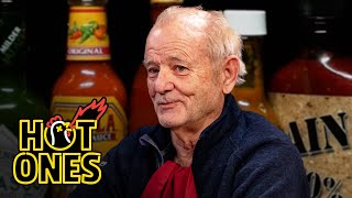 Bill Murray Doesn’t Flinch While Eating Spicy Wings  Hot Ones [upl. by Garett]