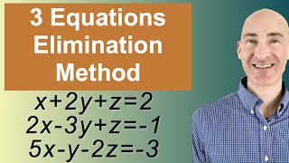 Solving Systems of 3 Equations Elimination [upl. by Zacharie]