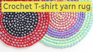 Crochet a round Tshirt yarn rug [upl. by Inez493]