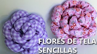 CÓMO HACER FLORES DE TELA PASO A PASO  easy flower DIY flores de tela para regalar [upl. by Lamberto]