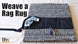 How to Weave Rug Using Fabric  Weave a Rug From Both Ends [upl. by Einnaffit978]