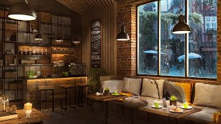 Rainy Cafe with Cozy Jazz  Relaxing Elegant Instrumental Jazz for Work Study Focus and Chill [upl. by Udele251]