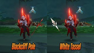 ARLECCHINO quotWEAPONS COMPARISONquot Blackcliff Pole vs White Tassel Full Team  Genshin Impact [upl. by Gallager]