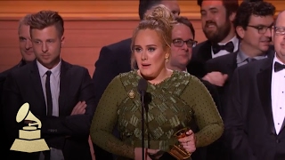 Adele Wins Album Of The Year  Acceptance Speech  59th GRAMMYs [upl. by Mazurek]