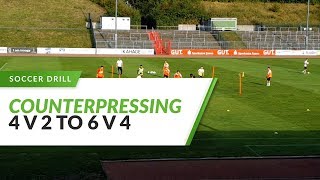 4 v 2 to 6 v 4 Counterpressing Drill  Manchester City Borussia Dortmund [upl. by Eeladnerb]