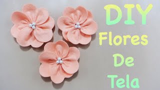 FLORES  COMO HACER FLORES DE TELA FÁCIL  FLOR ELEGANTE  FLOWERS  DIY  YuureYCrafts [upl. by Assilym]