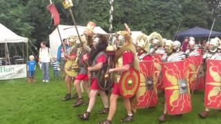 Roman Reenactment at the Amphitheatre in Caerleon Marching In [upl. by Richel77]