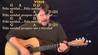 Feliz Navidad Christmas Strum Guitar Cover Lesson with Chords and Lyrics  G A D Bm [upl. by Frierson]