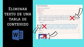 Cómo ELIMINAR TEXTO de una TABLA DE CONTENIDO en WORD [upl. by Hagep]