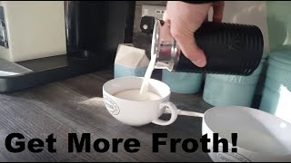 How to Get More Froth from Your Nespresso Coffee Aeroccino  Nespresso tips and help [upl. by Muslim]