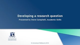 Developing a research question [upl. by Cormack]