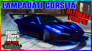 Most Awesome and beautiful Hyper Car LAMPADATI CORSITA Customization  GTA 5 ONLINE [upl. by Ahsiekim]