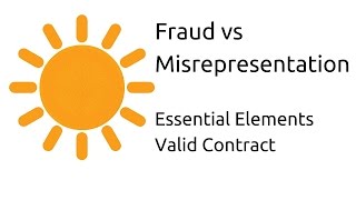 Fraud vs Misrepresentation  Other Essential Elements of a Valid Contract  CA CPT  CS amp CMA [upl. by Cantone]