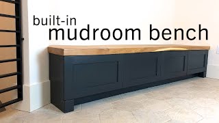 BuiltIn Mudroom Bench w Drawers amp Slab Top [upl. by Eetnod]