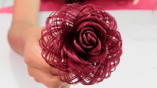 Como hacer una rosa de tela  Dia de las madres  Fabric Flowers Roses Loveluzlop [upl. by Retsof]