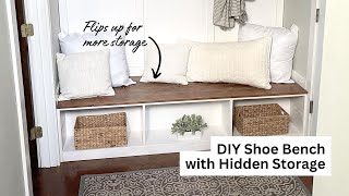 DIY Mudroom Bench with SECRET STORAGE [upl. by Iaw]