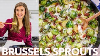 Brussels Sprouts in Alfredo Sauce Recipe [upl. by Charlean]