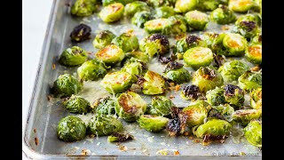 Garlic Parmesan Roasted Brussel Sprouts [upl. by Yecak397]